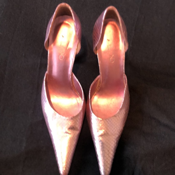 ALDO D'orsay Pump Snake Embossed Pink Metallic 37 - Picture 2 of 6